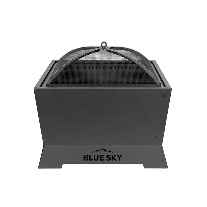 Blue Sky Outdoor Living DSP28SQ | Domed Spark Screen and Lift | Square Mammoth Smokeless Patio Fire Pit