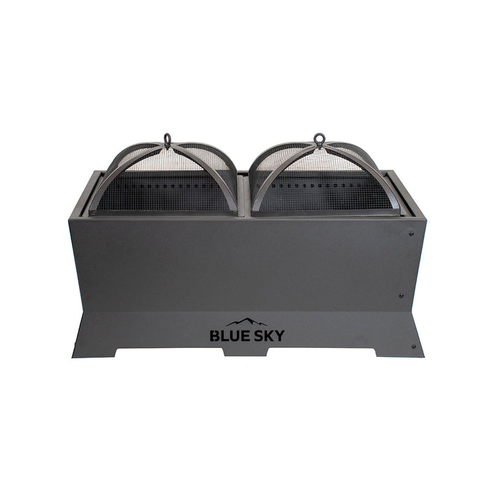 Blue Sky Outdoor Living DSP38R | Domed Spark Screen and Lift | Rectangle Peak Smokeless Patio Fire Pit