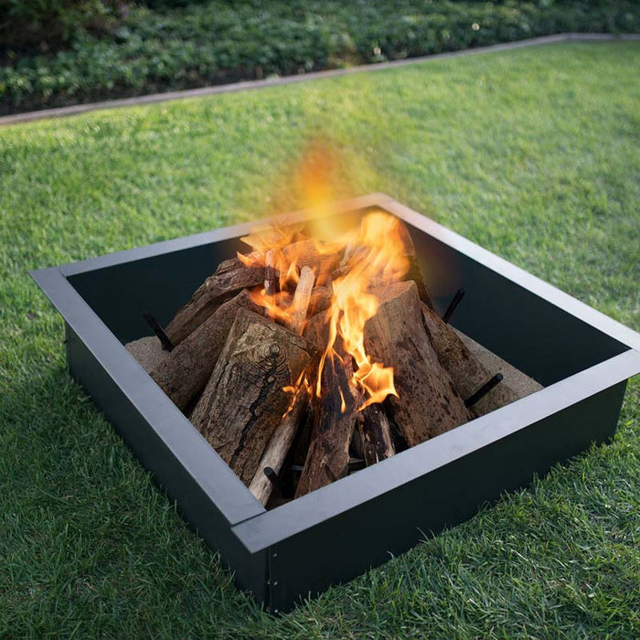 Blue Sky Outdoor Living PCFF3636 | Heavy Gauge 36" Square x 10" High Fire Ring, Porcelain Coated