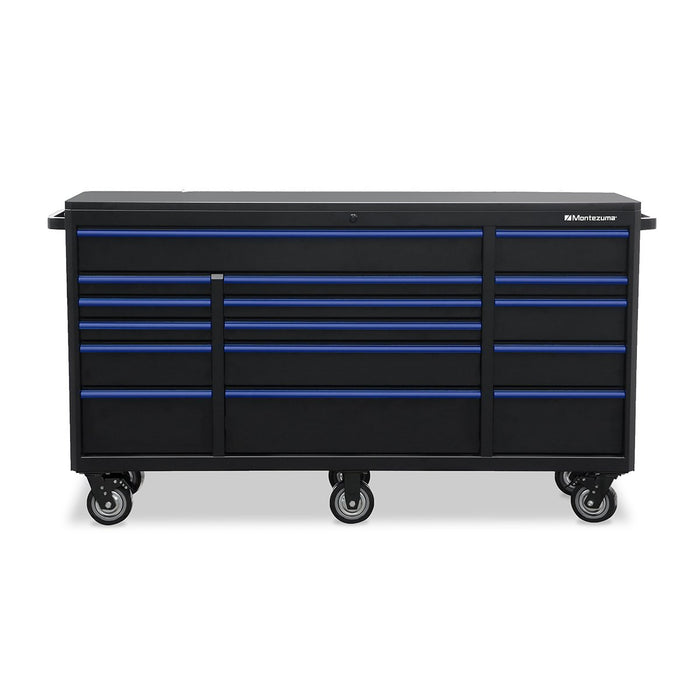 Montezuma BKM722016TC | 72 x 20 in. 16-Drawer Tool Cabinet