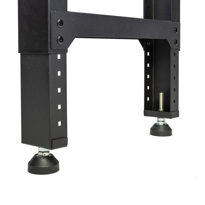 Montezuma MWB722430B | 6 ft. Adjustable Height Steel Workbench with Solid Wood Work Top