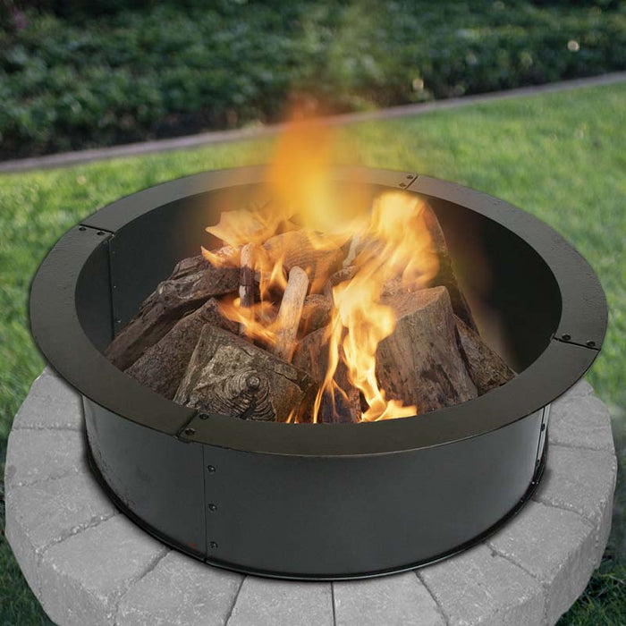 Blue Sky Outdoor Living PCFR3612 | Heavy Gauge 36" Round x 10" High Fire Ring, Porcelain Coated