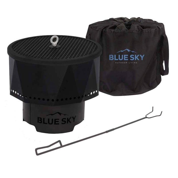 Blue Sky Outdoor Living PFP1513-C | The Ridge Smokeless Portable Fire Pit with Spark Screen and Lift