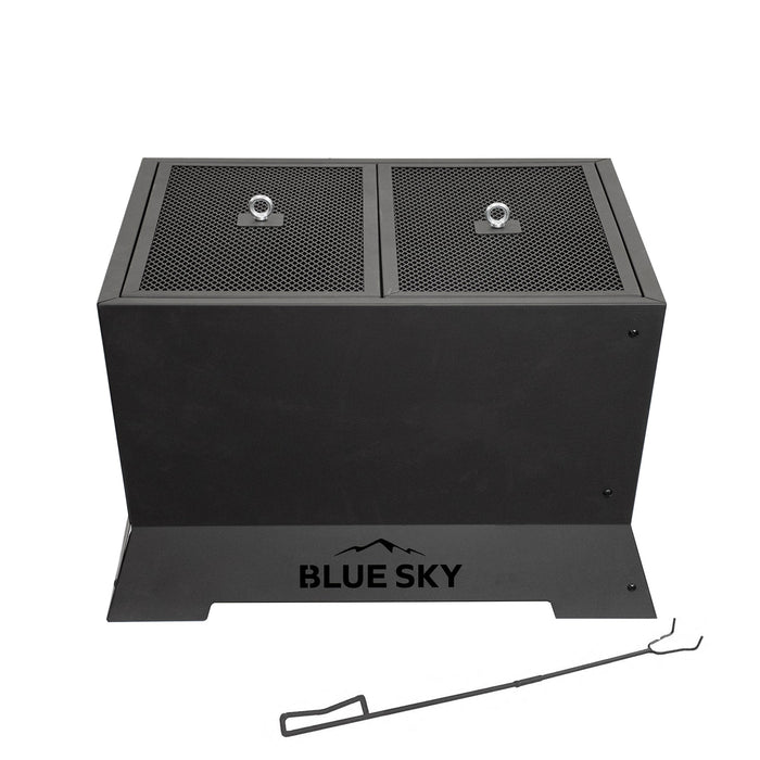 Blue Sky Outdoor Living SFP28SQ-BC | Square Mammoth Smokeless Patio Fire Pit with Spark Screen and Lift