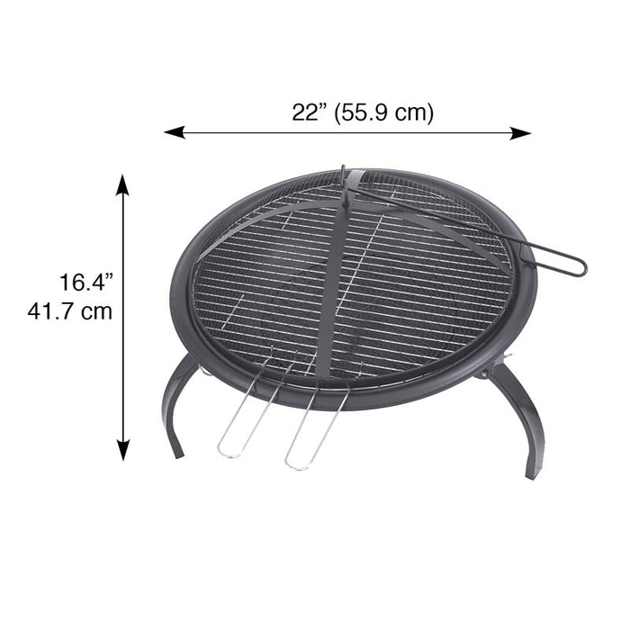 Blue Sky Outdoor Living WBPFP22 | Portable 21" Round Fire Pit with Folding Legs