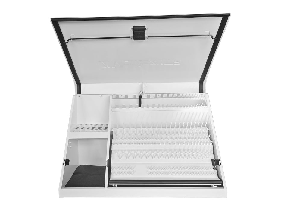 Montezuma XL450-WB | 36 x 17 in. Steel Triangle® Toolbox - White with Black accents