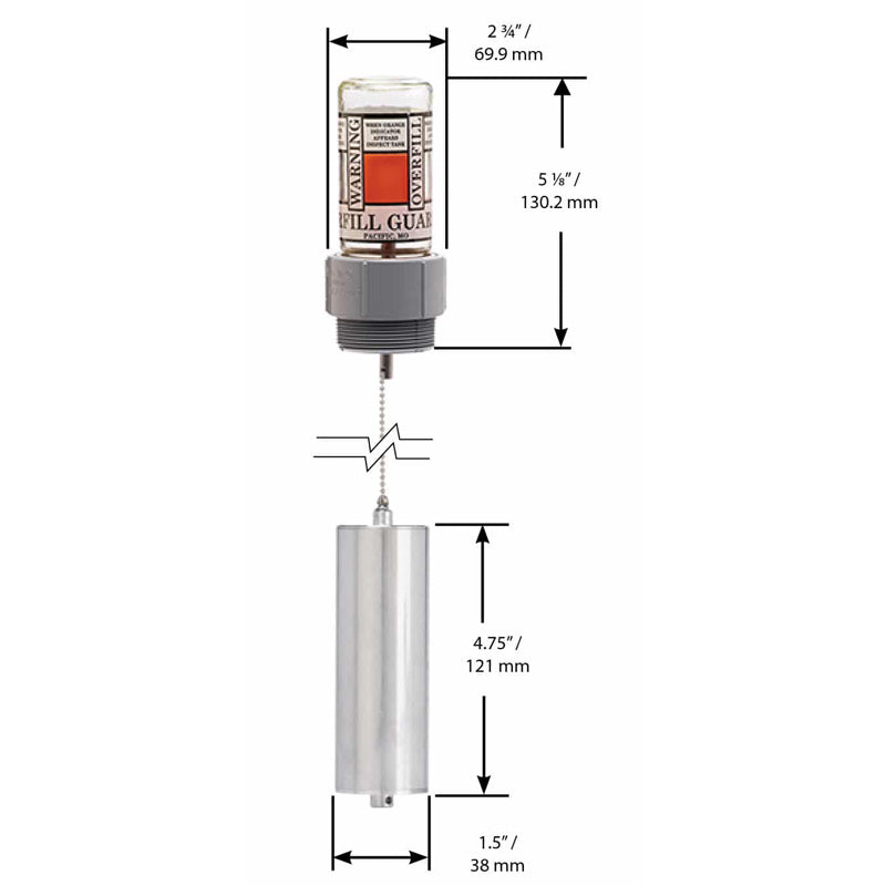 Overfill Guard Tank Gauge | 1.5in NPT Tank Fitting | Husky BJE 007641