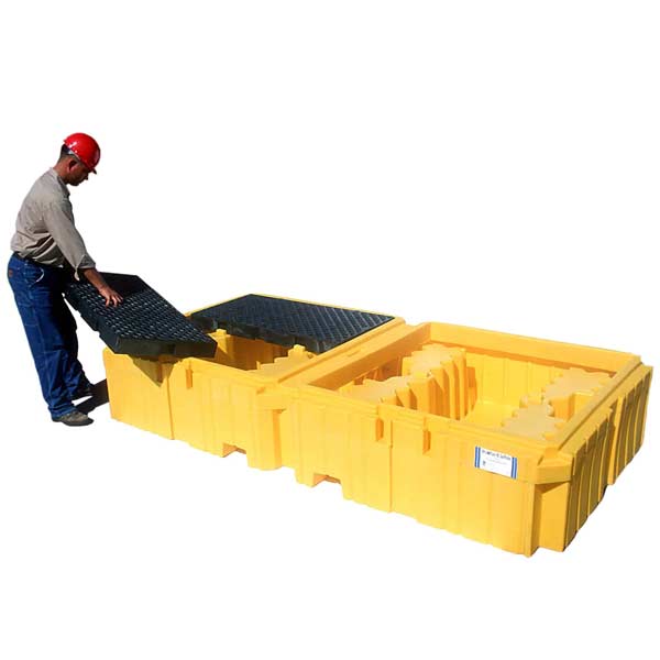 Ultra-Twin IBC Spill Pallet without Drain | No Bucket Shelf | UltraTech 1140
