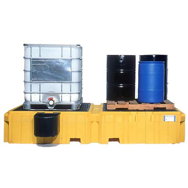 Ultra-Twin IBC Spill Pallet without Drain | No Bucket Shelf | UltraTech 1140
