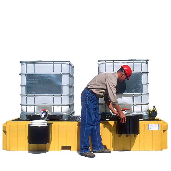 Ultra-Twin IBC Spill Pallet without Drain | No Bucket Shelf | UltraTech 1140
