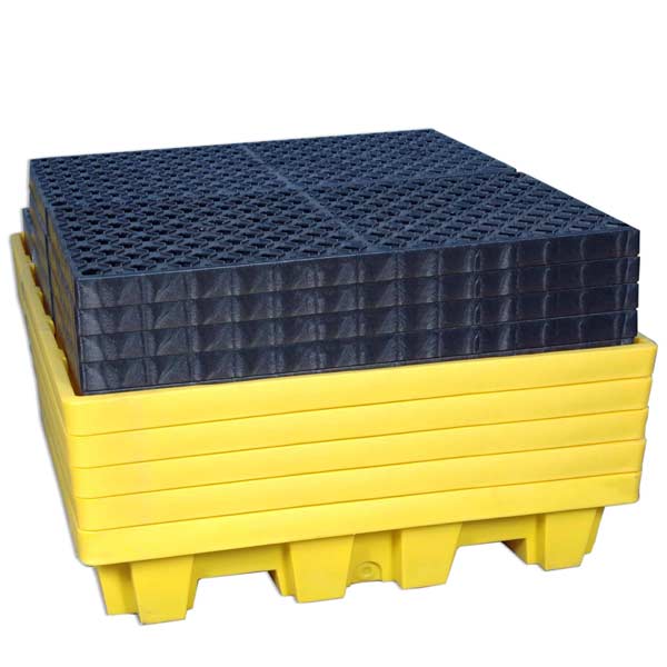 Ultra Spill Pallet Nestable with Drain | 4 Drum | UltraTech 1231