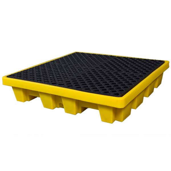 Ultra Spill Pallet Nestable with Drain | 4 Drum | UltraTech 1231