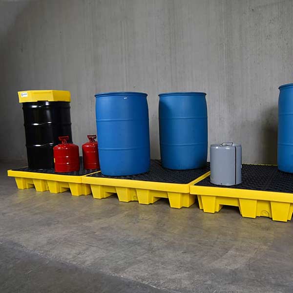 Ultra Spill Pallet Nestable with Drain | 4 Drum | UltraTech 1231