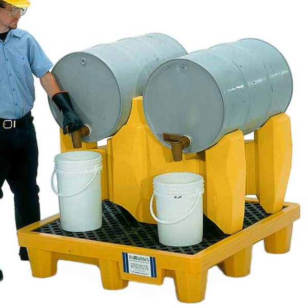 Ultra-Drum Rack Containment with Drain | 2 Drum | UltraTech 2384