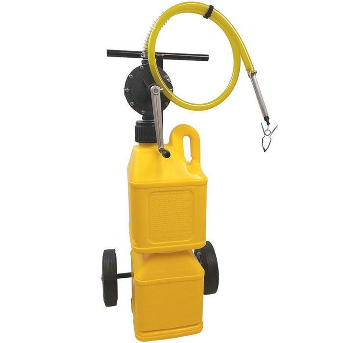 5 Gallon FLO-FAST Professional Compact Versa Cart System (Pump, 10" Tires, & (2) 5 Gallon Containers, Yellow) | Flo-Fast 30125-Y