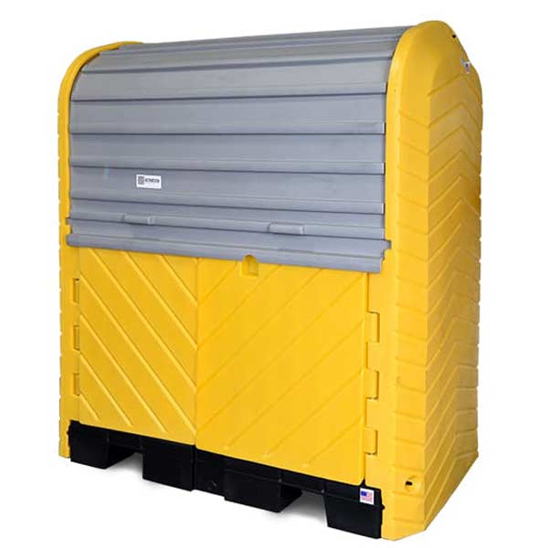 Ultra-Hard Top Spill Pallet Plus with Drain | P4 - 4 Drum | UltraTech 9637