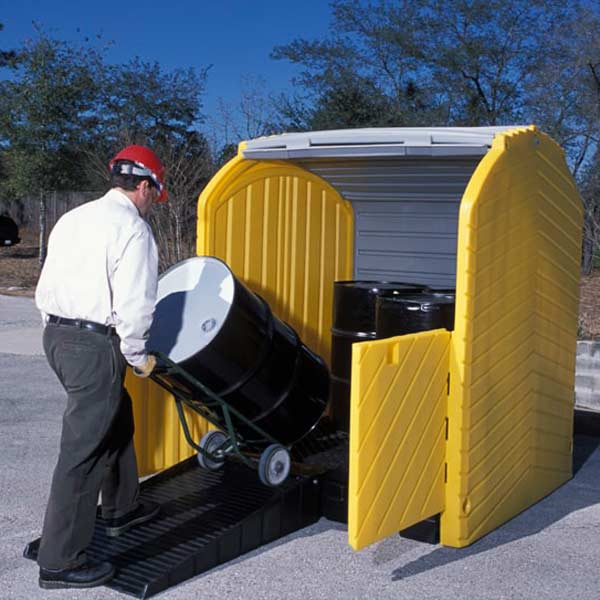 Ultra-Hard Top Spill Pallet Plus with Drain | P4 - 4 Drum | UltraTech 9637