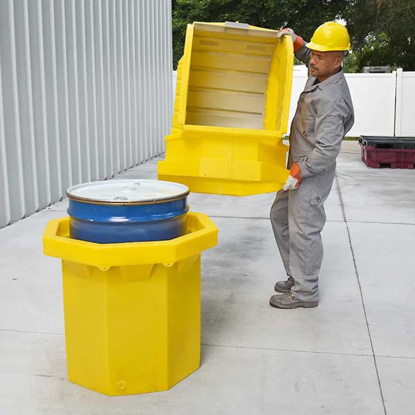 Ultra-Hard Top Spill Pallet Plus with Drain | P1 - 1 Drum | UltraTech 9641
