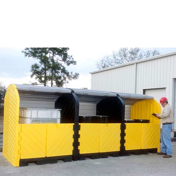Ultra-Hard Top Spill Pallet Plus with Drain | P8 - 8 Drum | UltraTech 9651