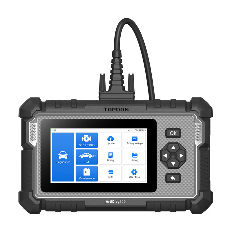 AD500 | ArtiDiag500 5" Scan Tool - PCM/TCM/ABS/SRS Lifetime Updates 3 Ser Func | TOPDON