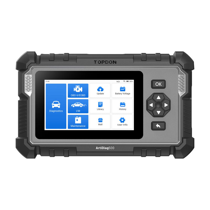 AD500 | ArtiDiag500 5" Scan Tool - PCM/TCM/ABS/SRS Lifetime Updates 3 Ser Func | TOPDON