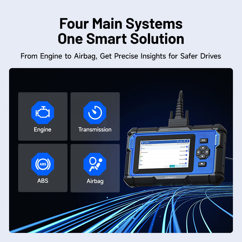 AD600S | ArtiDiag600S 5" Scan Tool - PCM/TCM/ABS/SRS Lifetime Updates 8 Ser Func | TOPDON