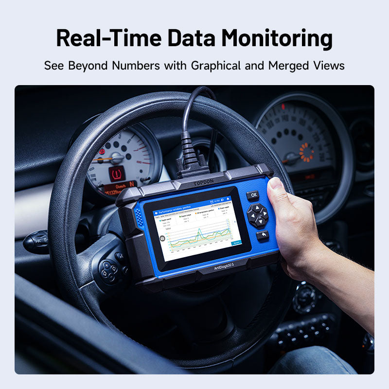 AD600S | ArtiDiag600S 5" Scan Tool - PCM/TCM/ABS/SRS Lifetime Updates 8 Ser Func | TOPDON
