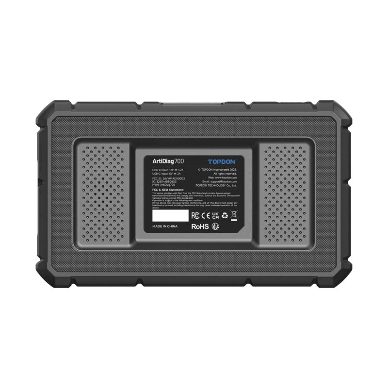 AD700 | ArtiDiag700 5" Scan Tool - All Systems Scan, 15 Service Functions | TOPDON
