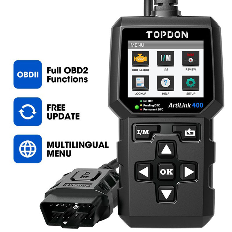 AL400 | ArtiLink400 Code Reader - 2.4" Screen & Data Graphing | TOPDON
