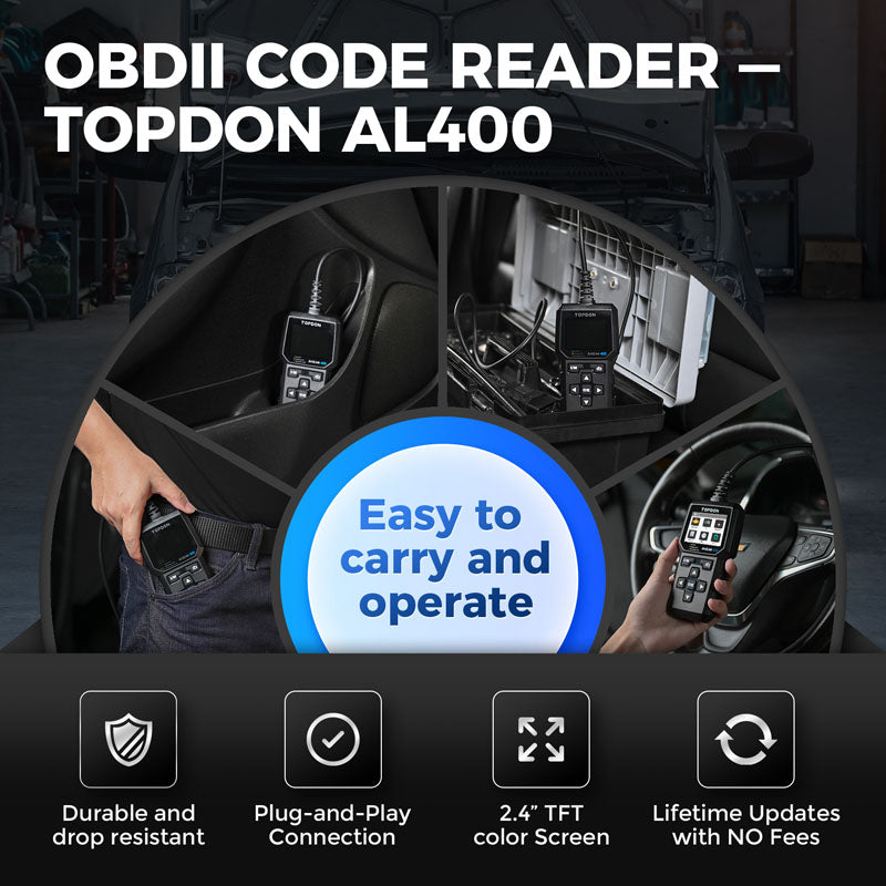 AL400 | ArtiLink400 Code Reader - 2.4" Screen & Data Graphing | TOPDON