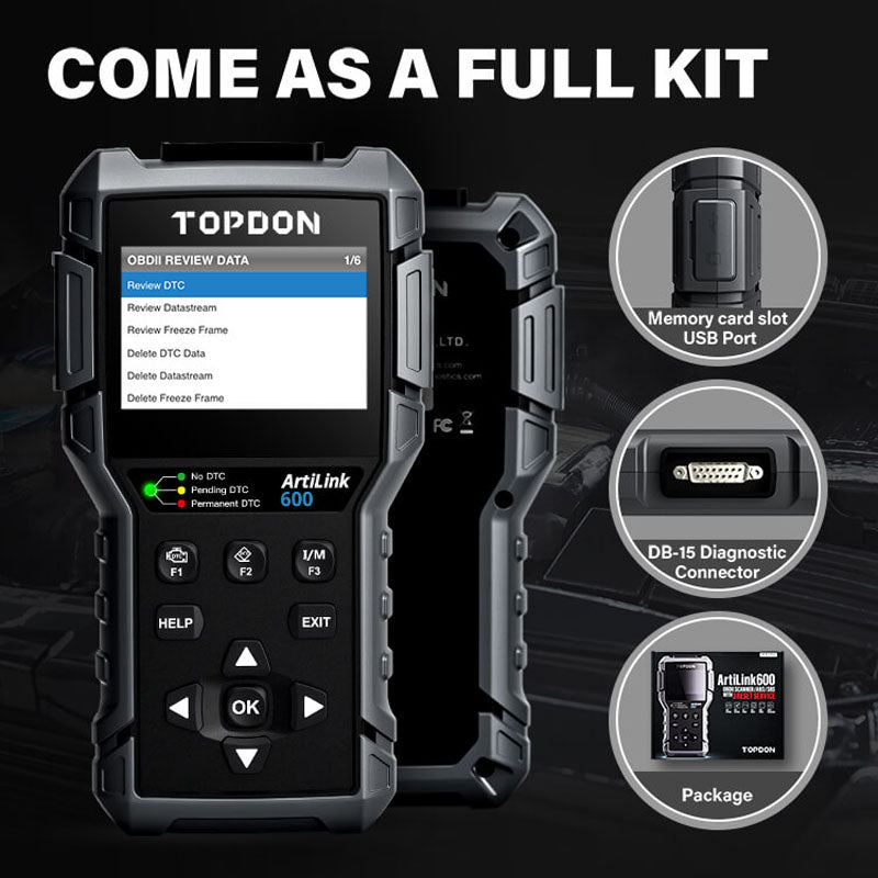 AL600 | ArtiLink600 Code Reader - ABS & SRS Active Tests & Live Data | TOPDON