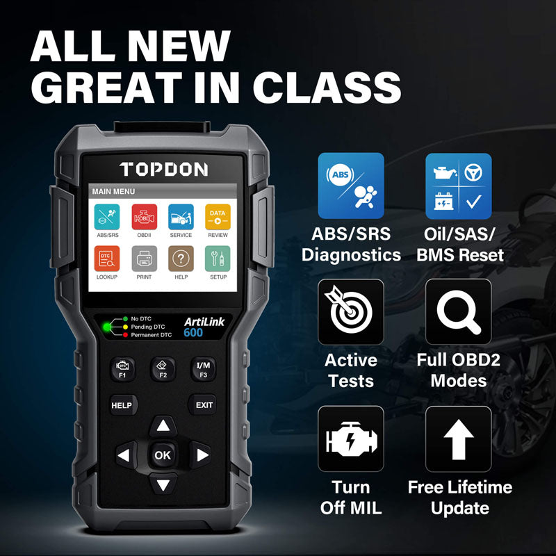 AL600 | ArtiLink600 Code Reader - ABS & SRS Active Tests & Live Data | TOPDON