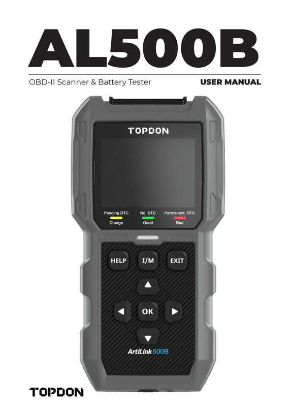AL500B | ArtiLink500B 2-in-1 Code Reader & Battery Tester w/Data Graphing | TOPDON