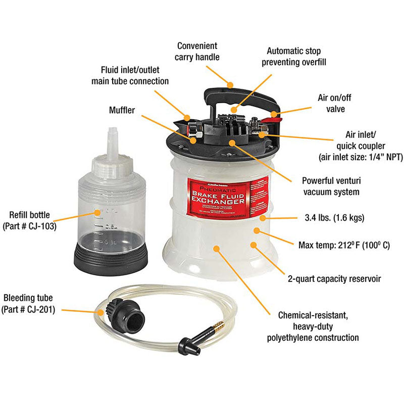 2 Quart Brake Fluid Exchanger | John Dow Industries | JDI-050EV