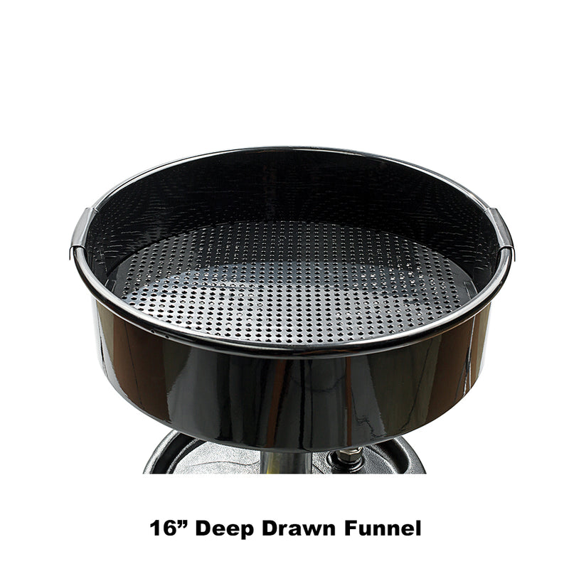 16-Gallon Portable Oil Drain with deep funnel