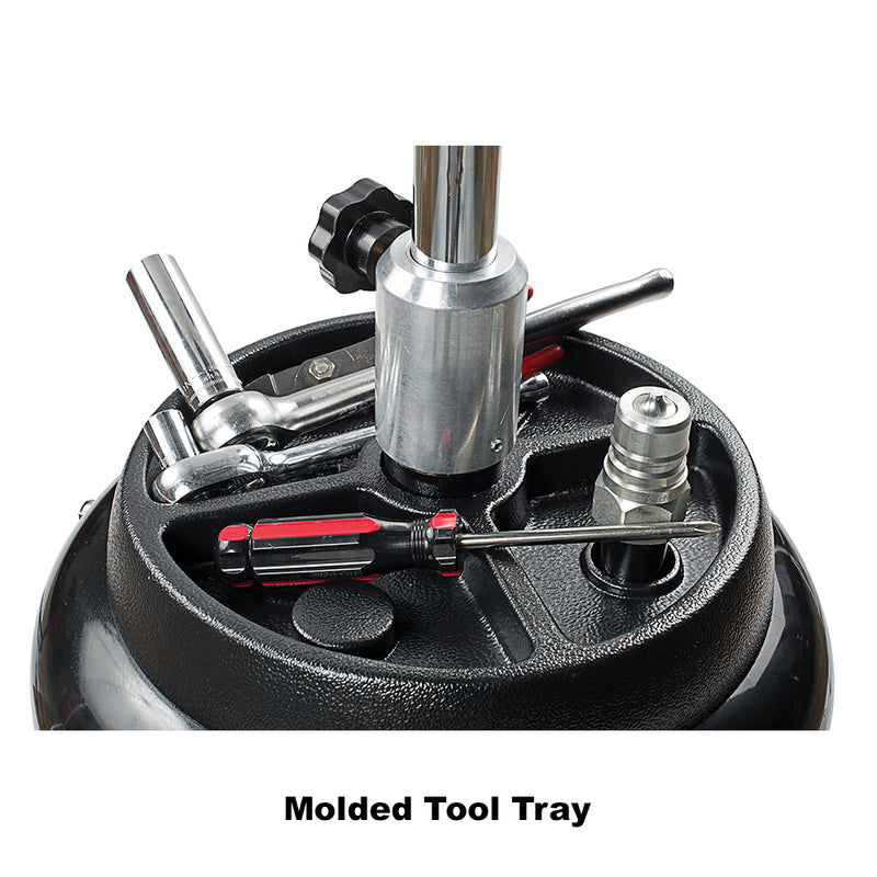 16-Gallon Portable Oil Drain with built in tool tray