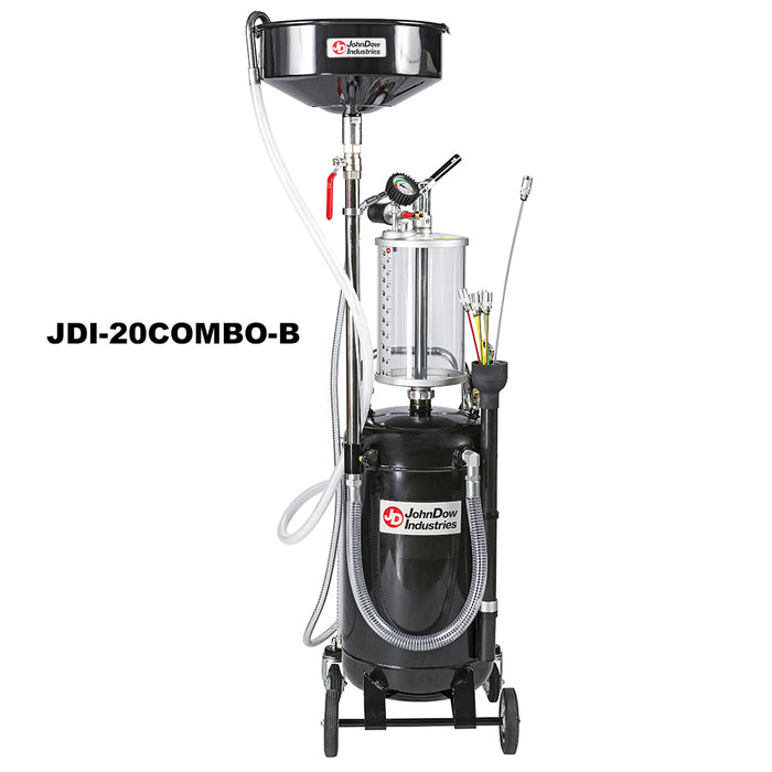 20 Gallon Combination Fluid Evacuator & Oil Drain with Bowl | JDI-20COMBO-B
