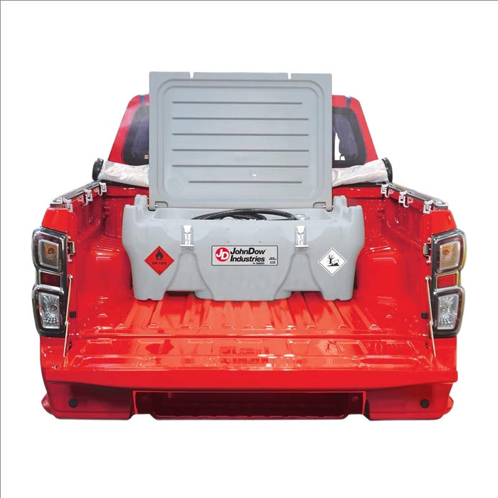 Low Profile 40 Gallon Gasoline Carrytank JDI-AGT40 fits in a truck bed