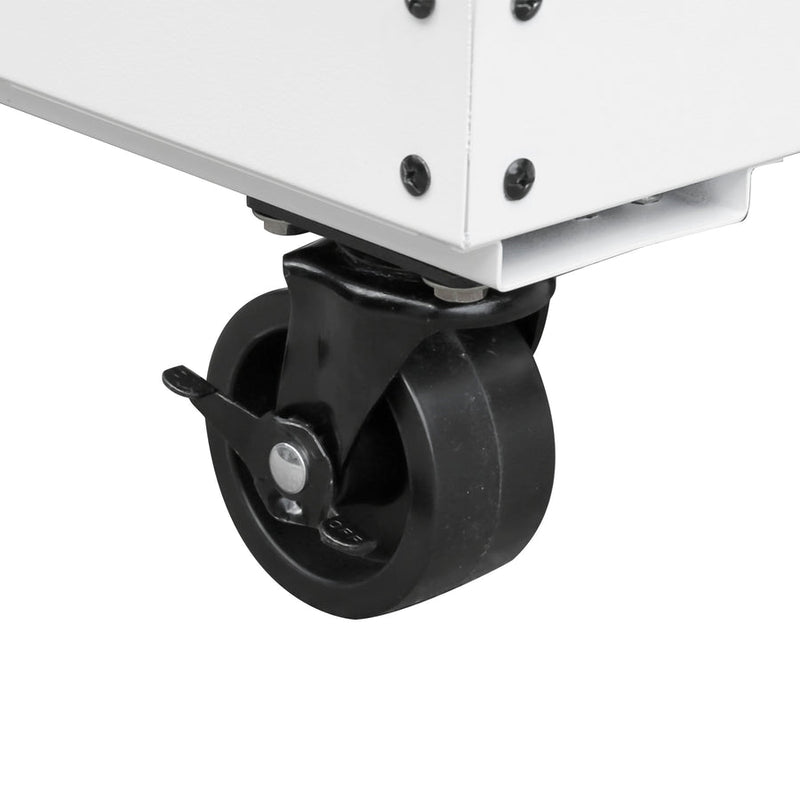 Montezuma MEMUC300-CWB | 30x15 in. Triangle Toolbox and 31in 2-Drawer Utility Cart Combo - White