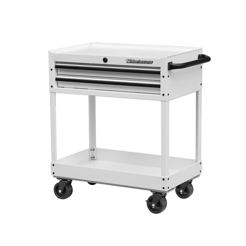 Montezuma MEMUC300-CWB | 30x15 in. Triangle Toolbox and 31in 2-Drawer Utility Cart Combo - White