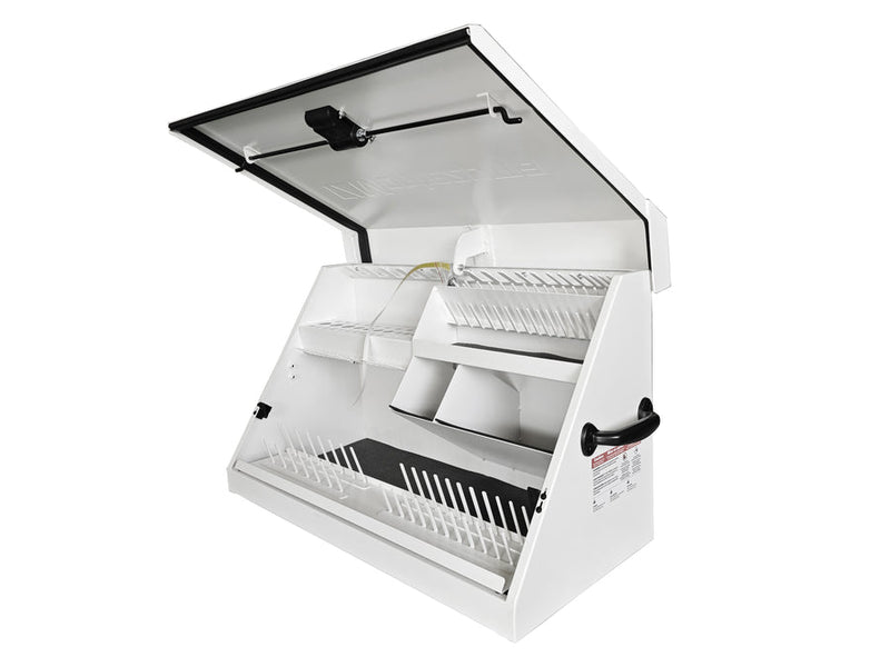 Montezuma MEMUC300-CWB | 30x15 in. Triangle Toolbox and 31in 2-Drawer Utility Cart Combo - White