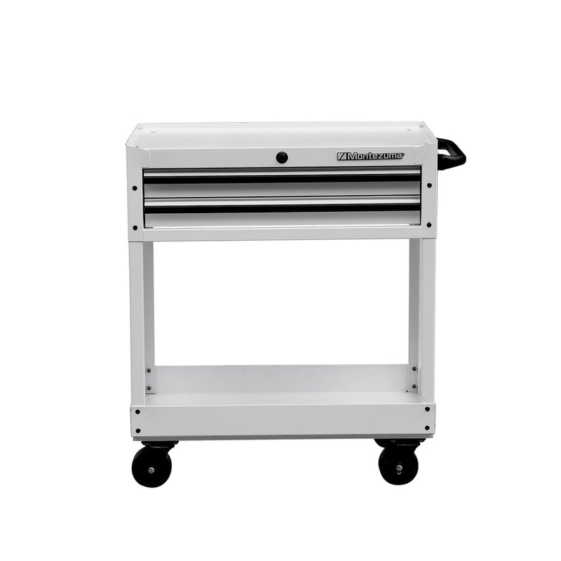 Montezuma MEMUC300-CWB | 30x15 in. Triangle Toolbox and 31in 2-Drawer Utility Cart Combo - White