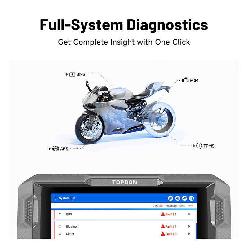 UDMOTO | UltraDiag Moto 8-inch Wireless Motorcycle Diagnostic Tool | TOPDON
