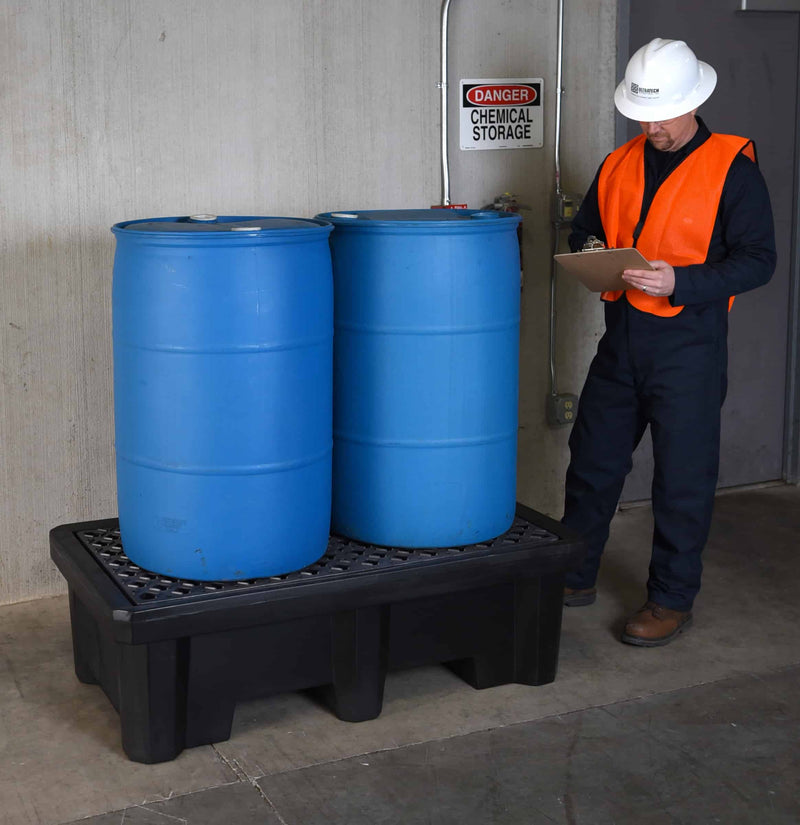 Ultra Spill Pallet Economy with Drain | P4 - 4 Drum | UltraTech 1113