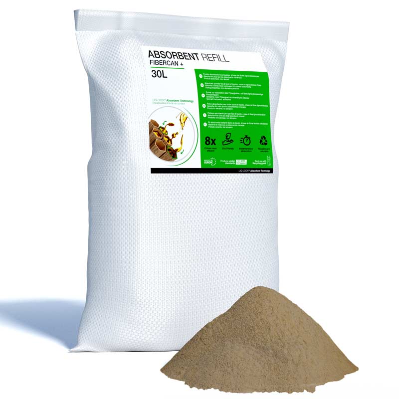 Fibercan+ Absorbent Refill Bag, 20 Lbs | Toucan Absorbent Recycling System | SRI