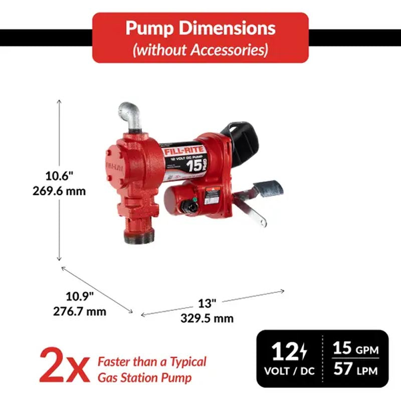 Fill-Rite 12 Volt DC Pump with Hose and Manual Nozzle - FR1210H