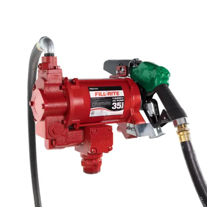 Fill-Rite 115/230V AC 35 GPM Fuel Transfer Pump with Nozzle - FR310VB