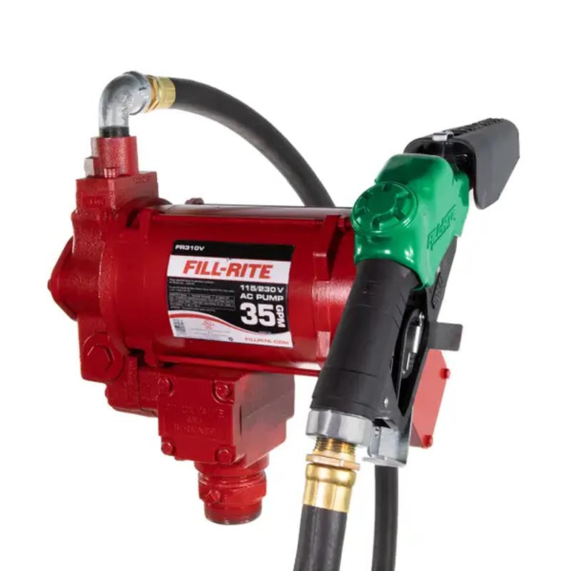 Fill-Rite 115/230V AC 35 GPM Fuel Transfer Pump with Nozzle - FR310VB