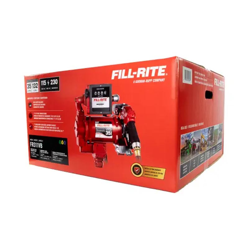 Fill-Rite 115/230V AC 35 GPM Fuel Transfer Pump with Meter & Nozzle - FR311VB