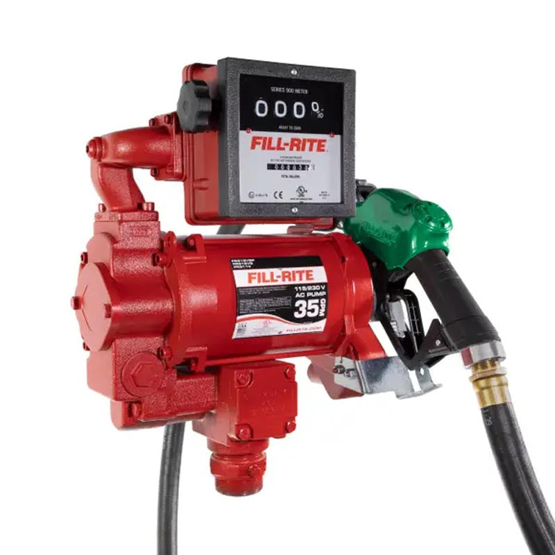 Fill-Rite 115/230V AC 35 GPM Fuel Transfer Pump with Meter & Nozzle - FR311VB